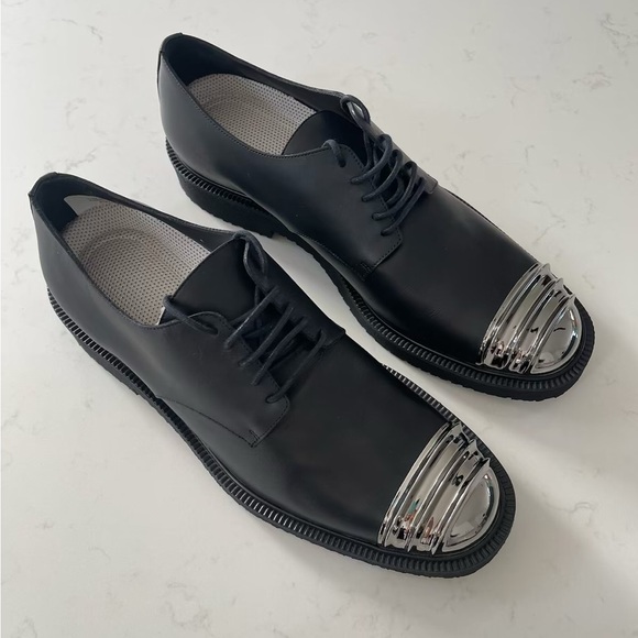 Giuseppe Zanotti Black Leather Shoes with Metal Tip - Picture 2 of 8